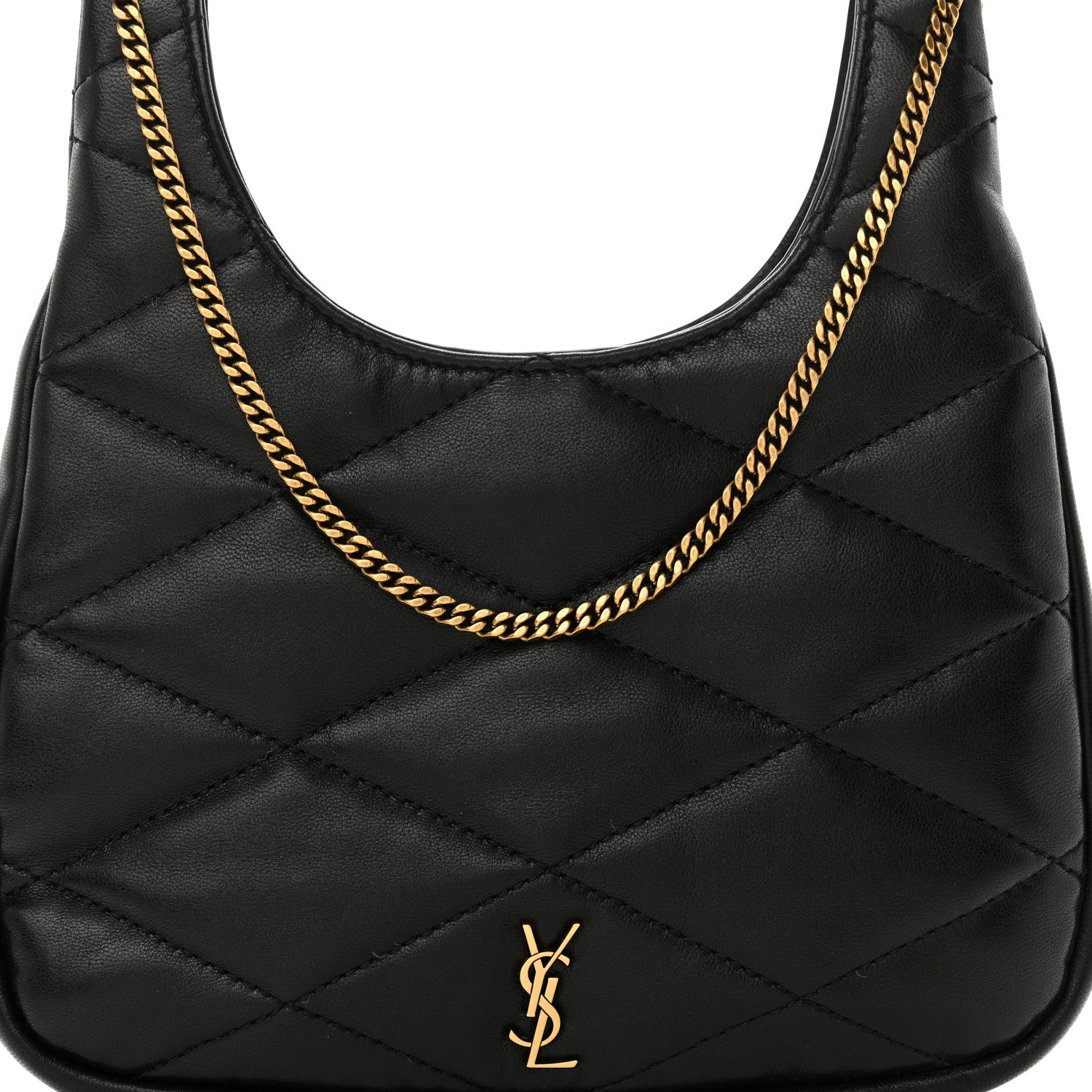 Saint Laurent Lambskin Quilted Monogram Sade Hobo Black 8 of 10