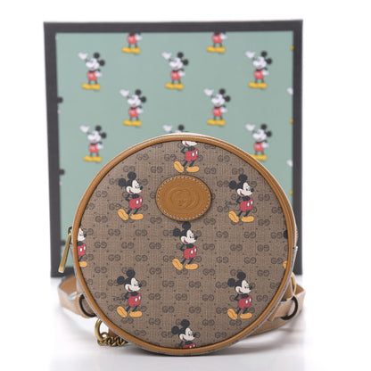 Gucci X DISNEY Mini Vintage GG Supreme Monogram Mickey Mouse Round Backpack Beige Vintage Sun Oil 10 of 10