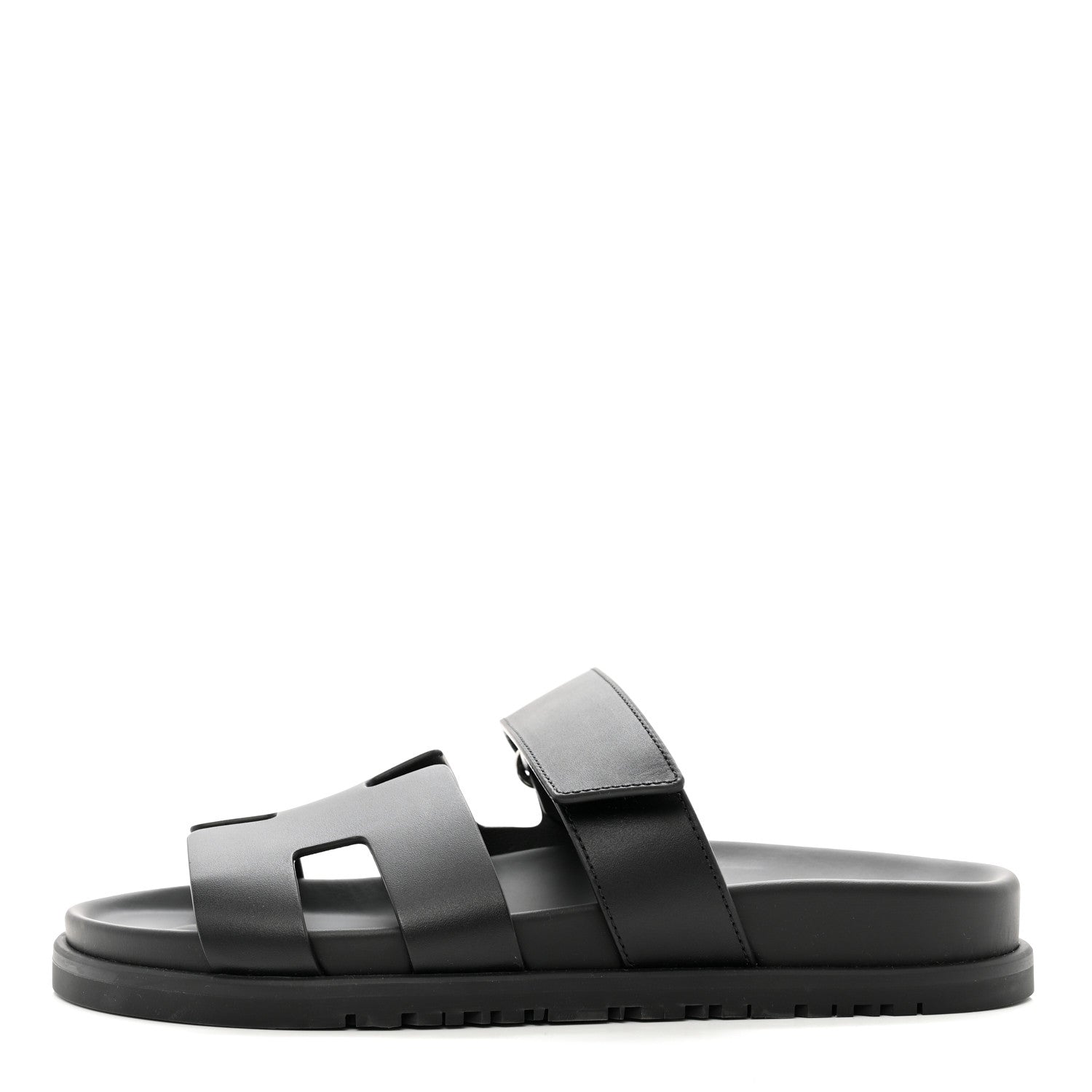 Hermes Calfskin Womens Chypre Sandals 36 Black 1 of 8