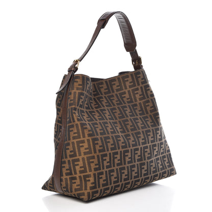 Fendi Zucca Vitello Artic Large Hobo Tobacco Castagna 3 of 10