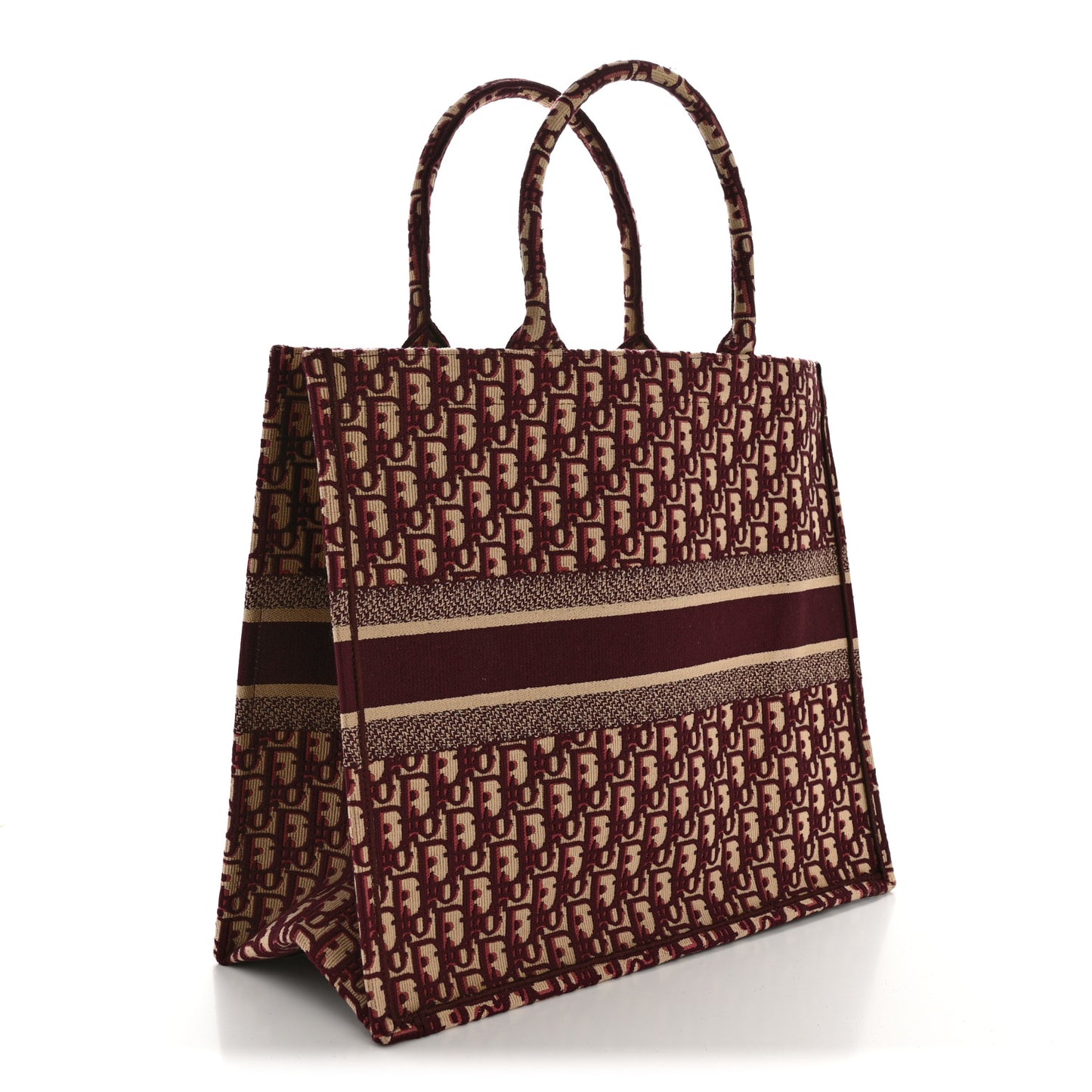 Oblique Large Book Tote Burgundy Multicolor