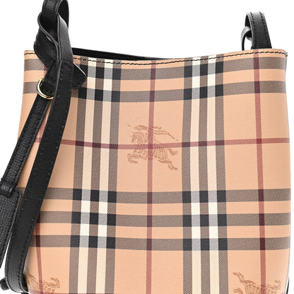 Burberry Haymarket Check Colours Small Lorne Bucket Crossbody Black 8 of 10