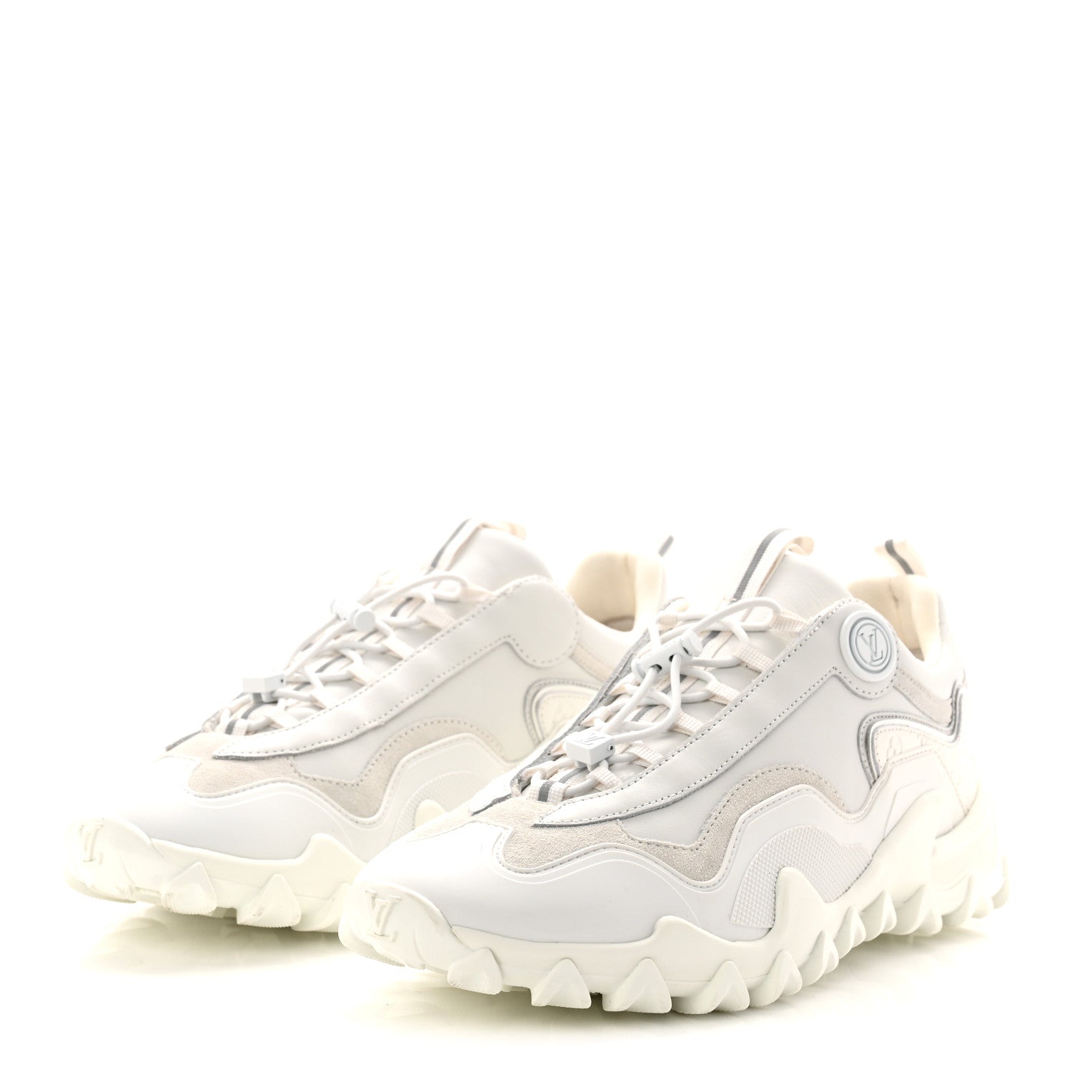 Louis Vuitton Suede Calfskin LV Rush Sneakers 37.5 White 4 of 10
