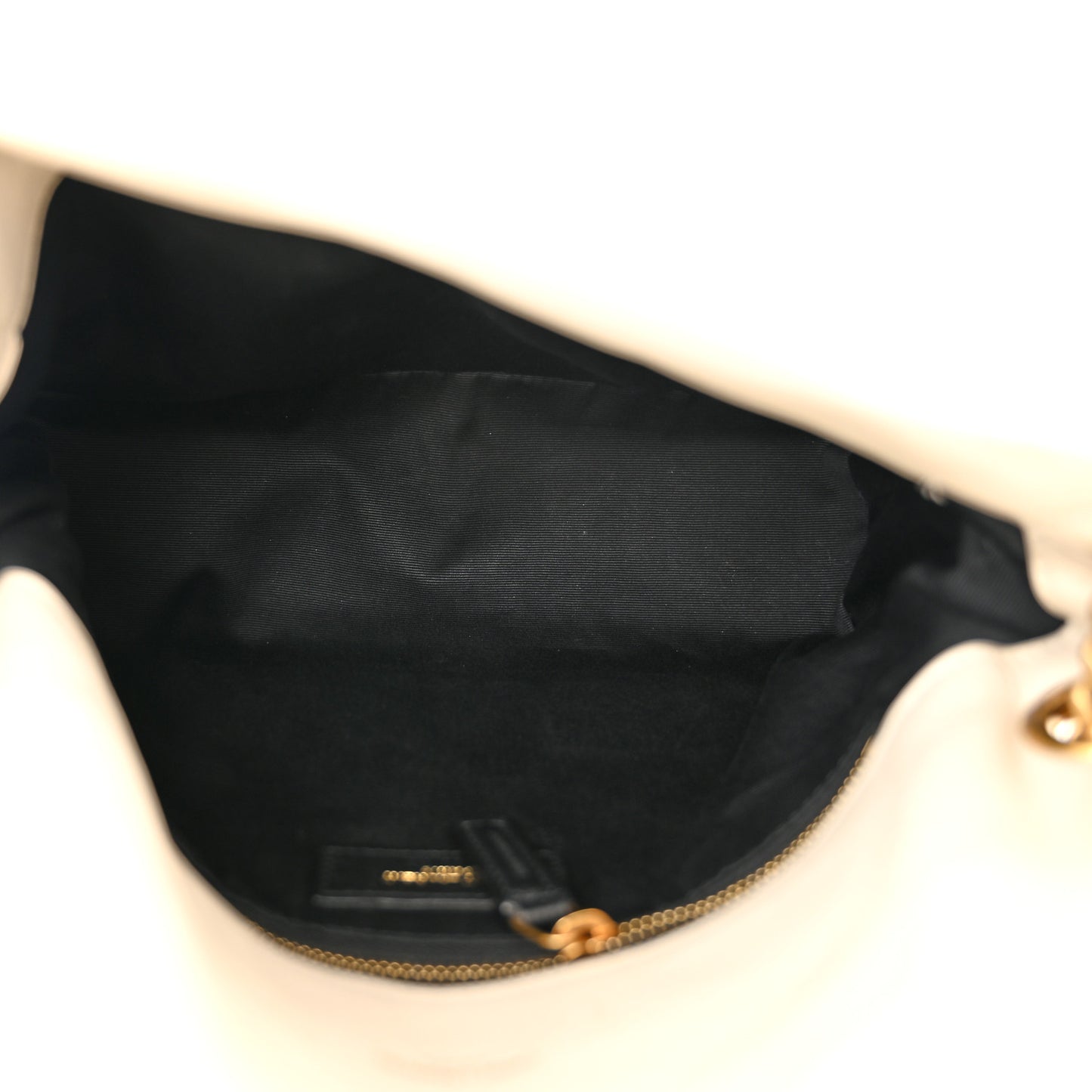 Lambskin Quilted Small Loulou Puffer Monogram Chain Satchel Crema Soft