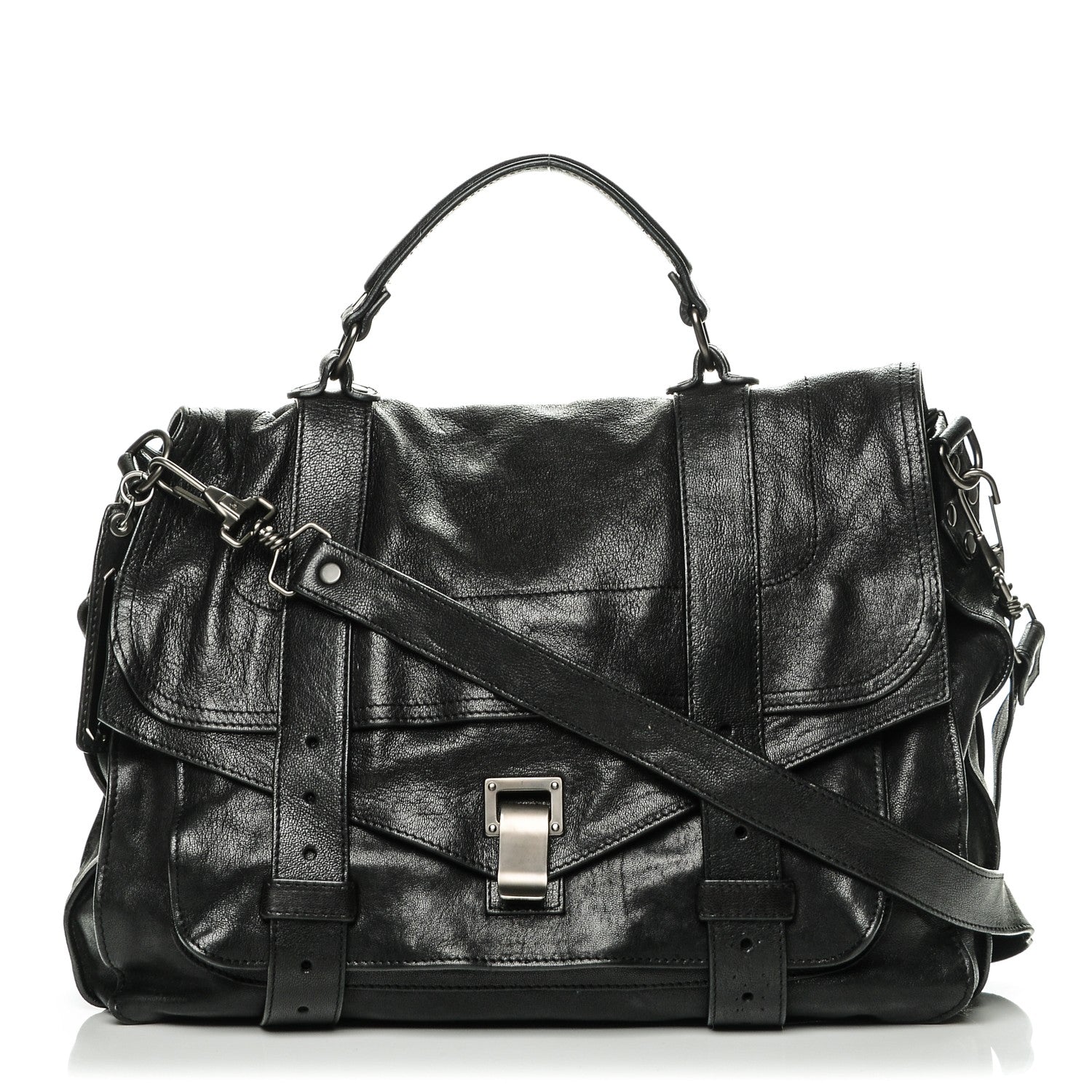 Proenza Schouler Lambskin Large PS1 Satchel Black 1 of 6