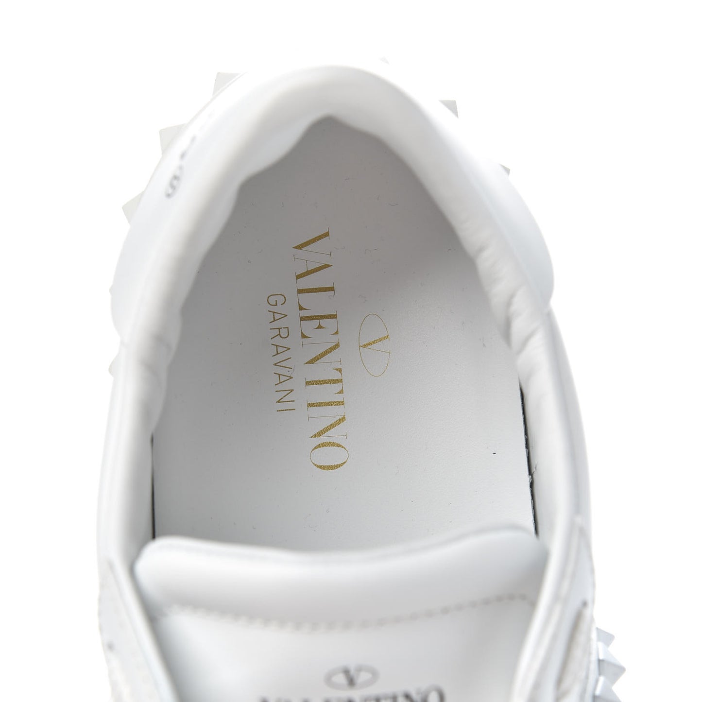 X UNDERCOVER Calfskin Womens Untitled Rockstud Open Sneakers 41 White