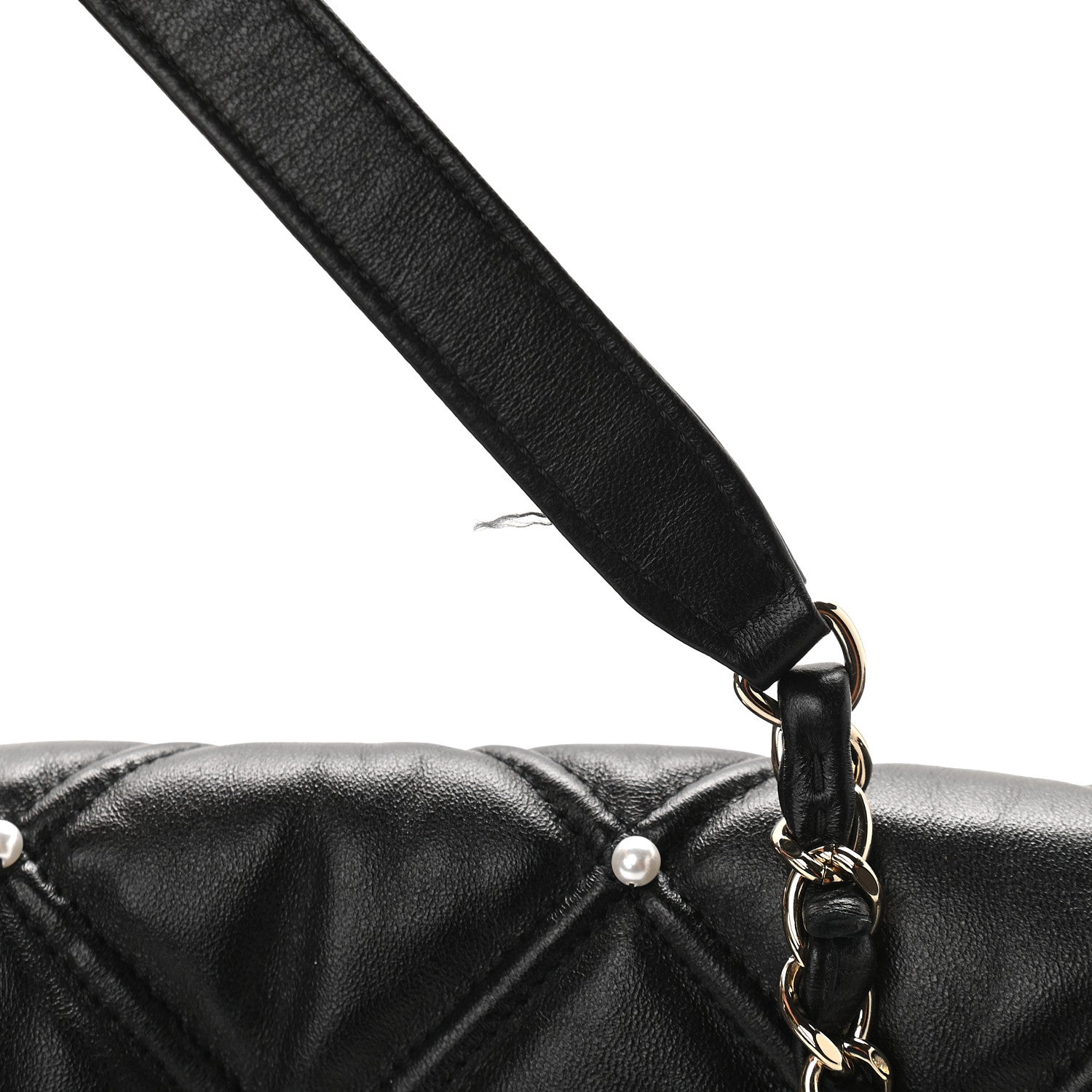 Chanel Lambskin Quilted Pearl Studded Flap Black 10 of 10