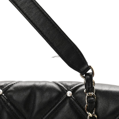 Chanel Lambskin Quilted Pearl Studded Flap Black 10 of 10