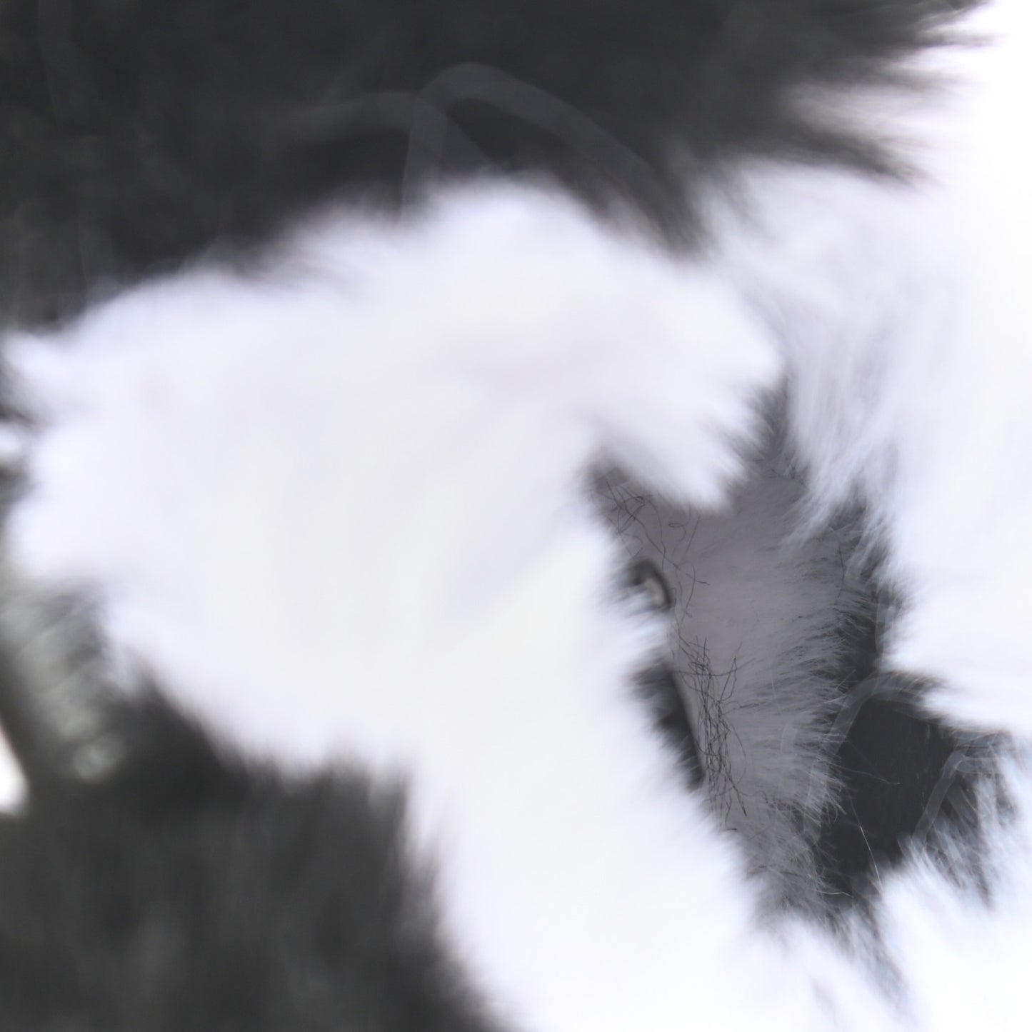Faux Fur Fluffy Panda Earpods Holder Black