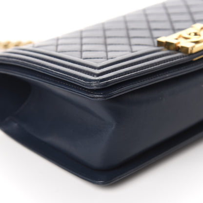 Chanel Lambskin Quilted Medium Boy Flap Dark Navy 6 of 14