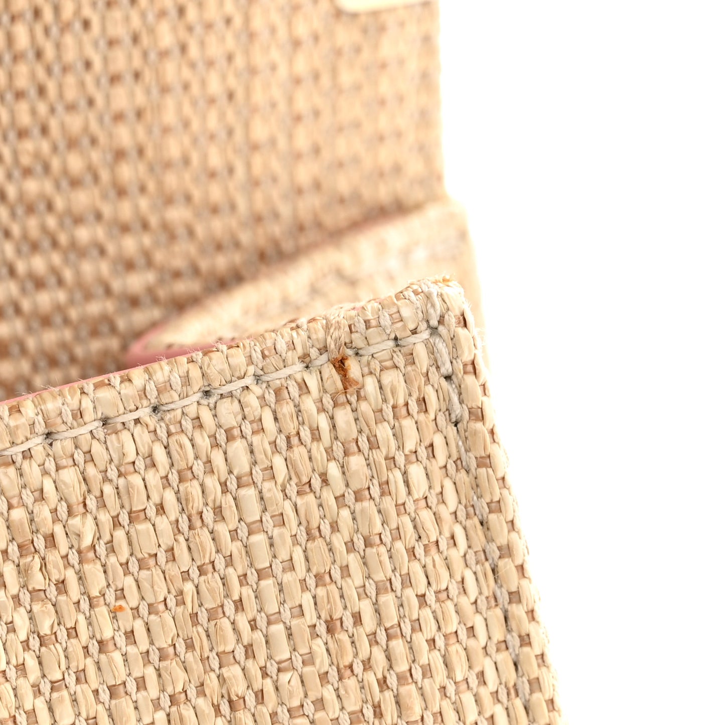 Raffia Chevron Quilted Small Boy Flap Beige Pink