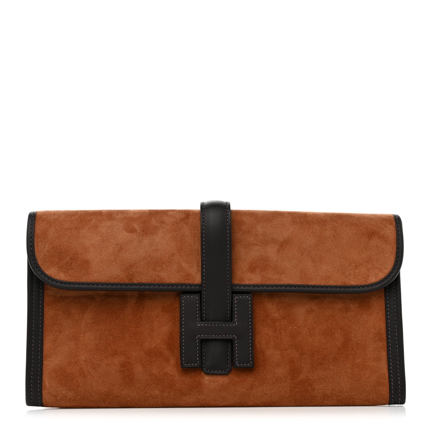 Hermes Veau Doblis Swift Jige Elan 29 Clutch Alezan Black 1 of 10