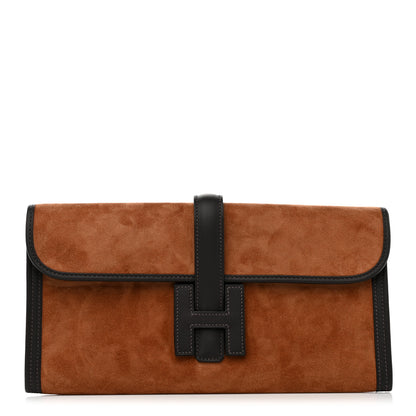 Hermes Veau Doblis Swift Jige Elan 29 Clutch Alezan Black 1 of 10