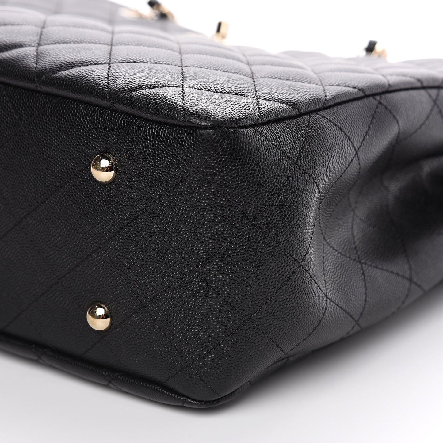 Caviar Quilted Large Shopping Tote Black