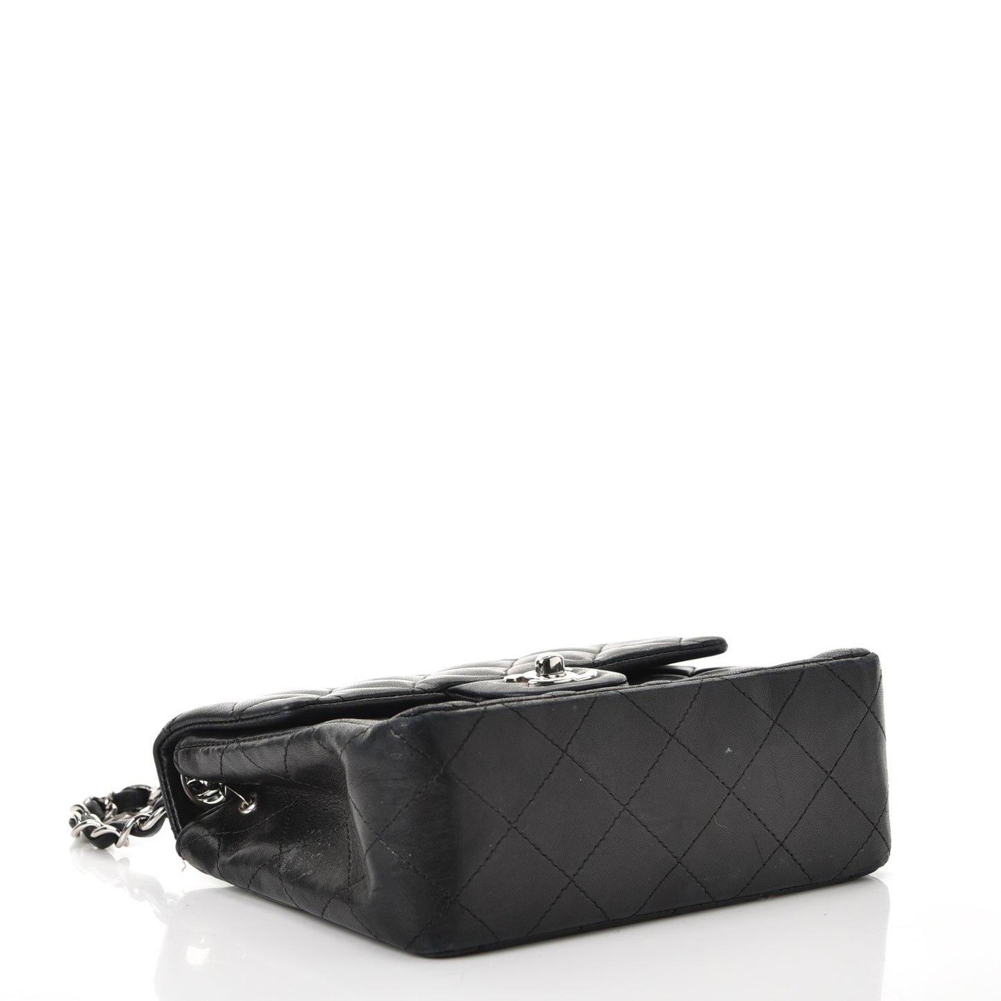 Lambskin Quilted Mini Square Flap Black
