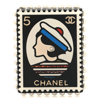 Chanel Resin Glitter CC Sailor Brooch Black Multicolor 1 of 4