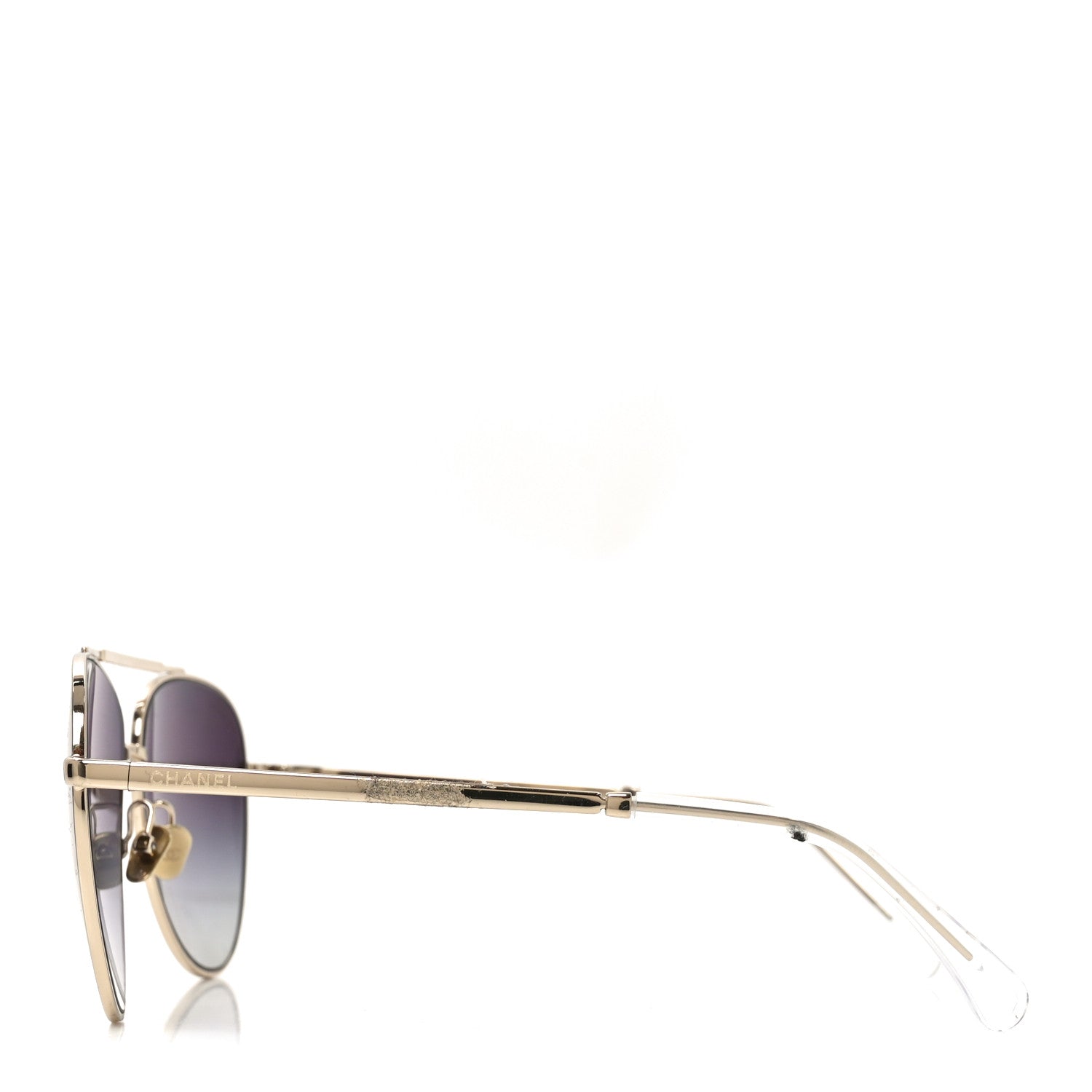 Chanel Metal Aviator Sunglasses 4279-B Gold 3 of 7