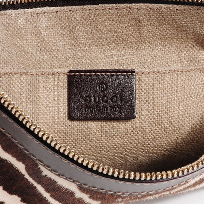 Gucci Pony Hair Zebra Print Crossbody Bag Brown 6 of 7