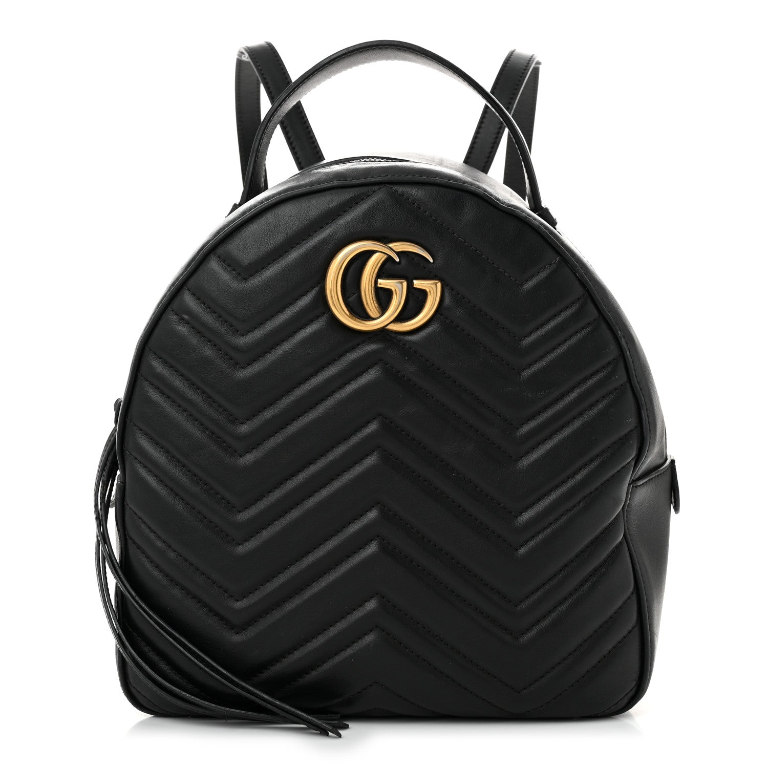 Gucci Calfskin Matelasse GG Marmont Dome Backpack Black 1 of 10