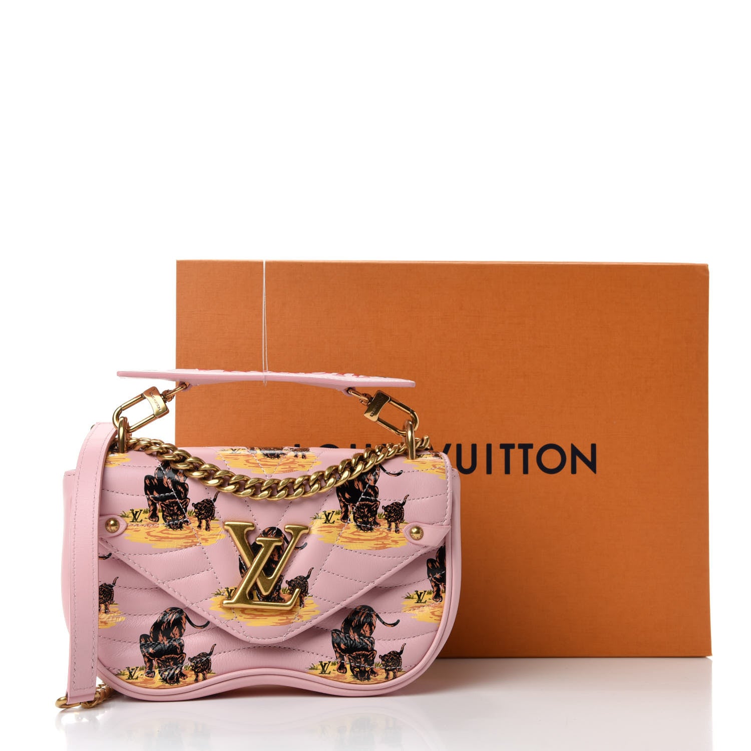 Louis Vuitton Calfskin Leopard Print New Wave Chain PM Light Pink 10 of 10