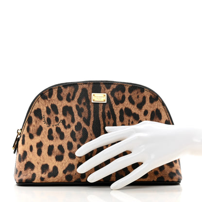 Dolce & Gabbana Leo Crepe Cosmetic Pouch Leopard 2 of 6