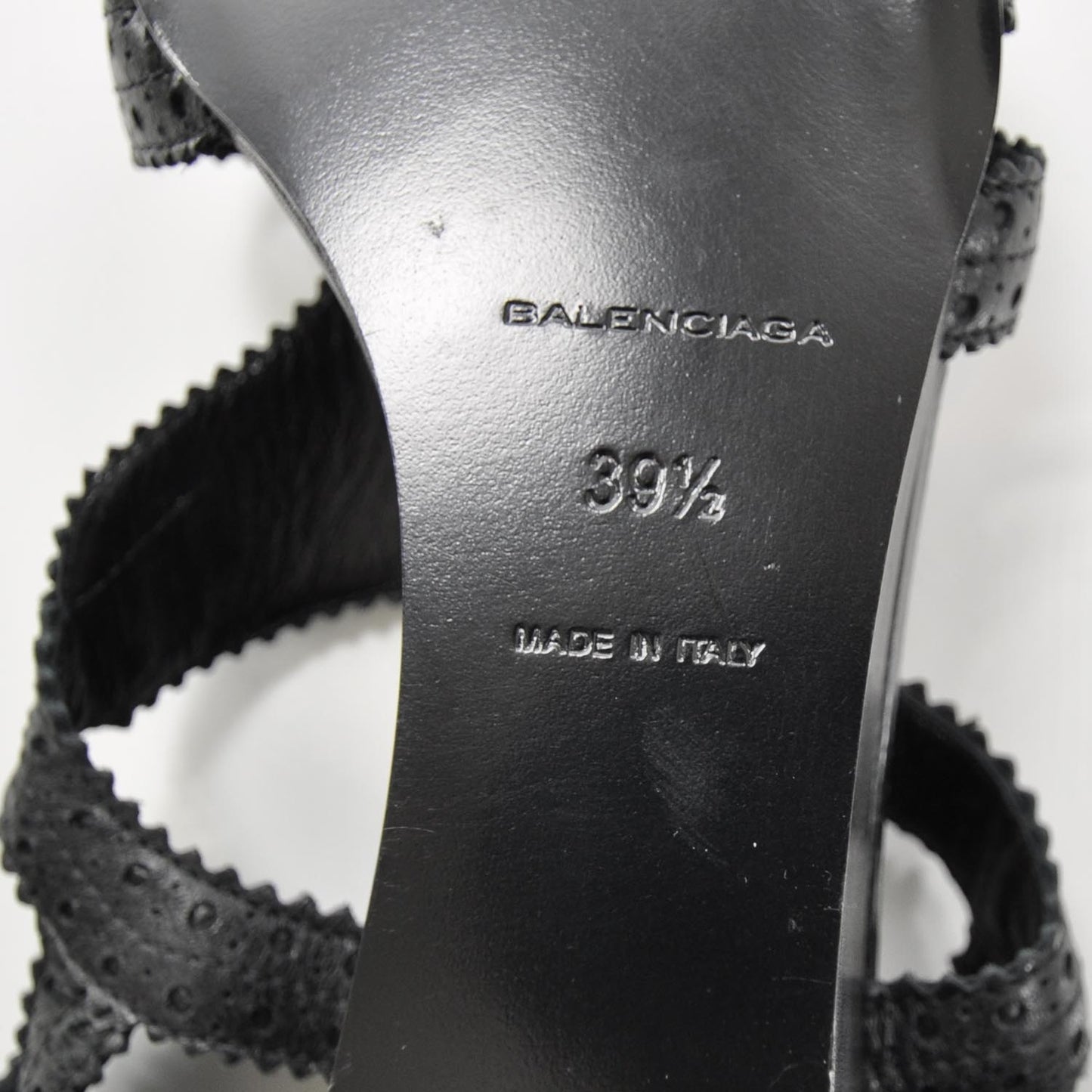 Agneau Brogues Wedge Sandals 39.5 Anthracite