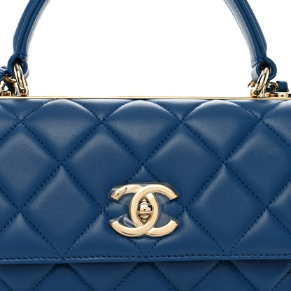 Chanel Lambskin Quilted Small Trendy CC Flap Dual Handle Bag Blue 5 of 10
