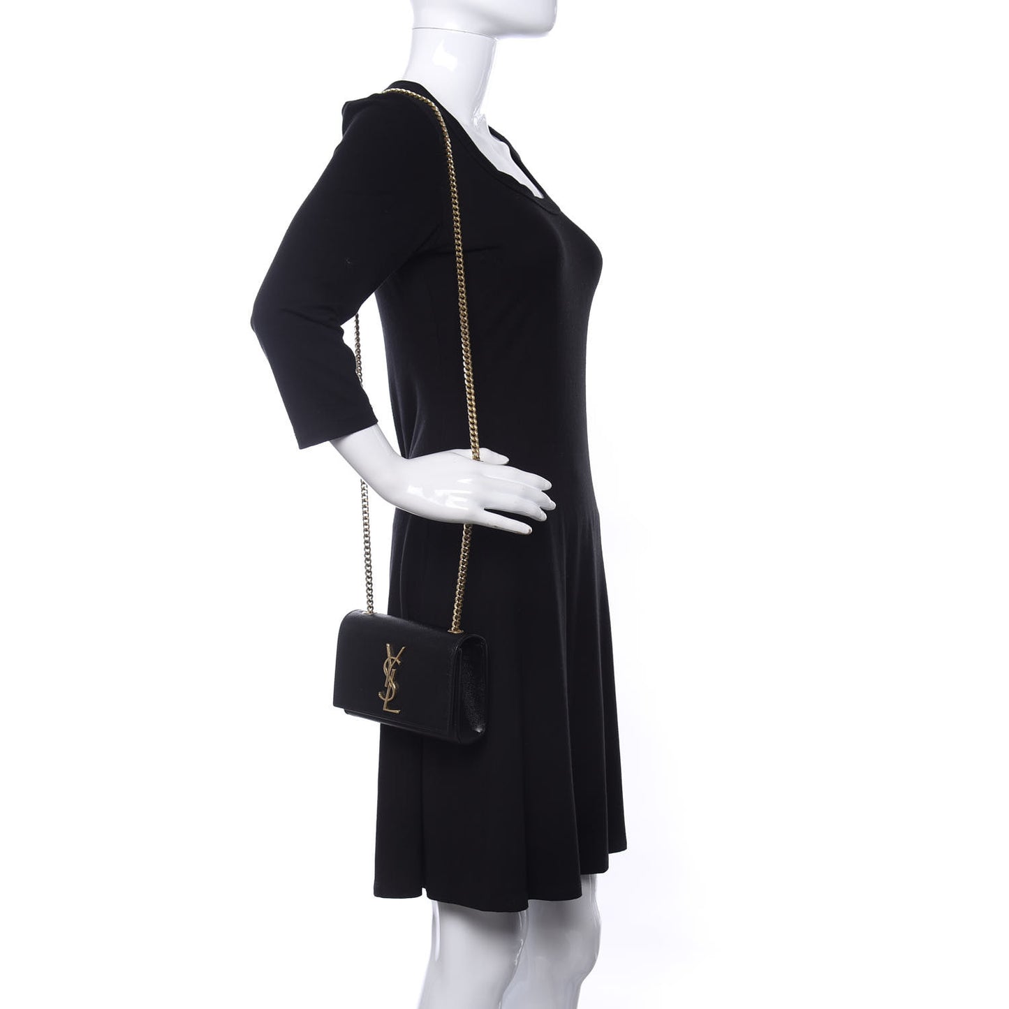 Grain De Poudre Small Monogram Kate Satchel Black