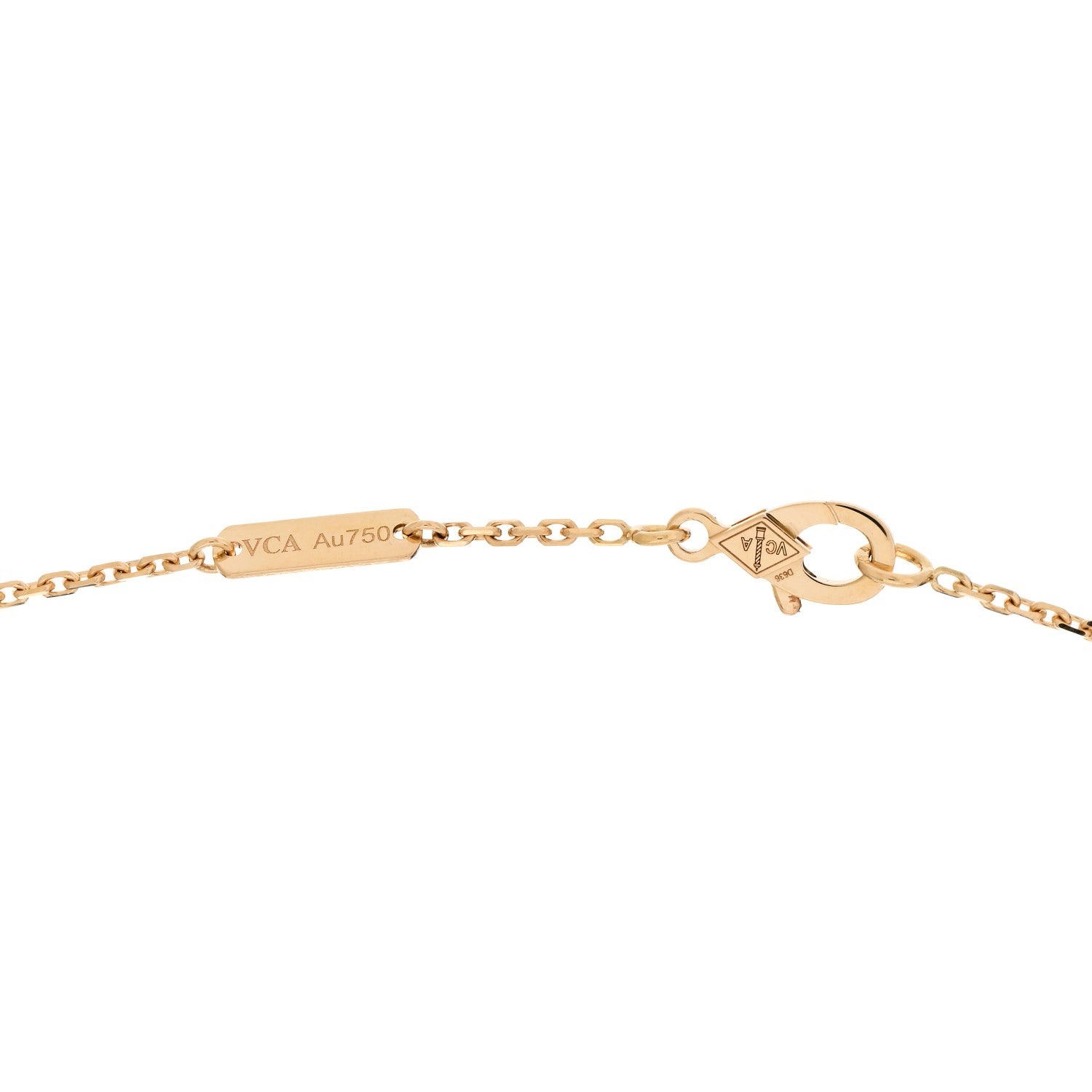 Van Cleef & Arpels 18K Yellow Gold Diamond Vintage Alhambra Pendant Necklace 4 of 5