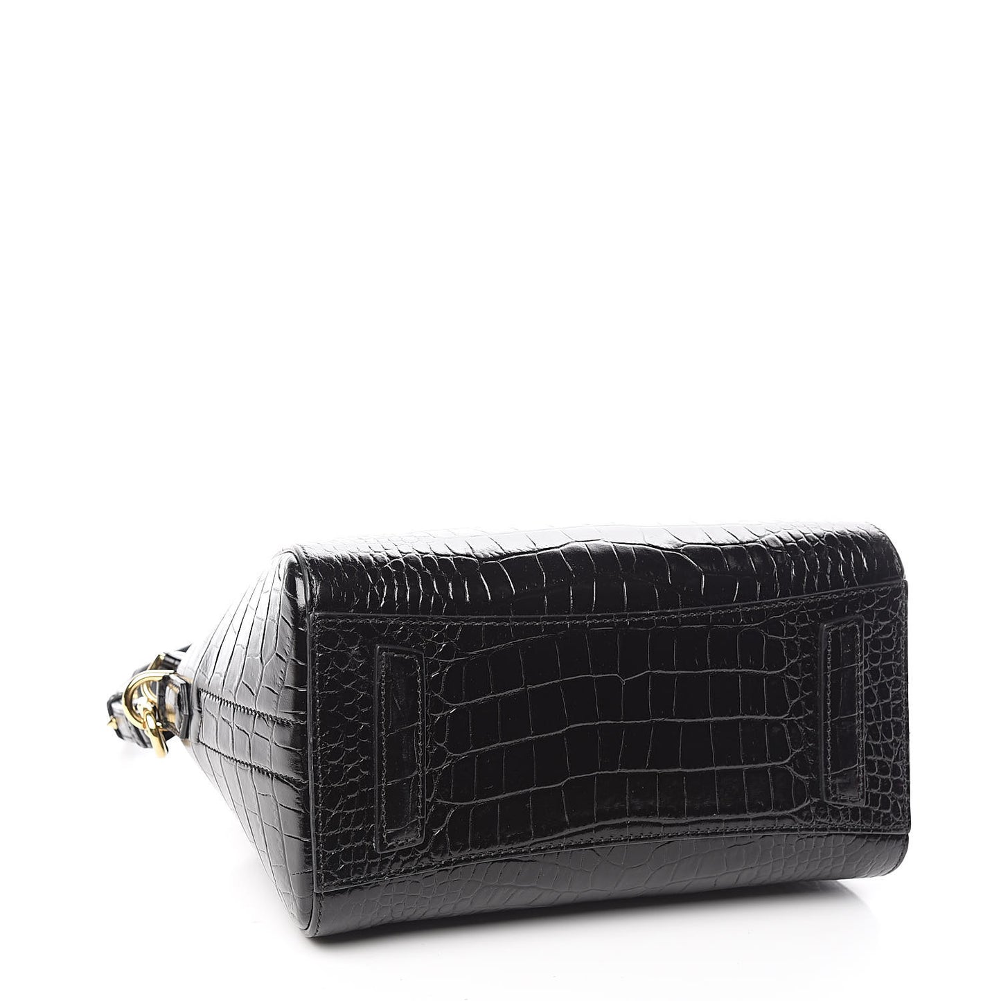 Calfskin Crocodile Embossed Mini Antigona Black