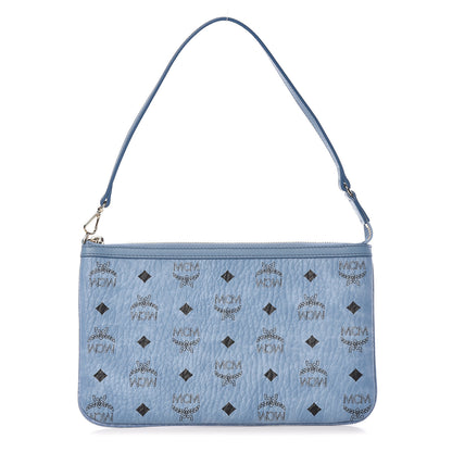 MCM Visetos Anya Shopper Tote Pouch Blue 1 of 8