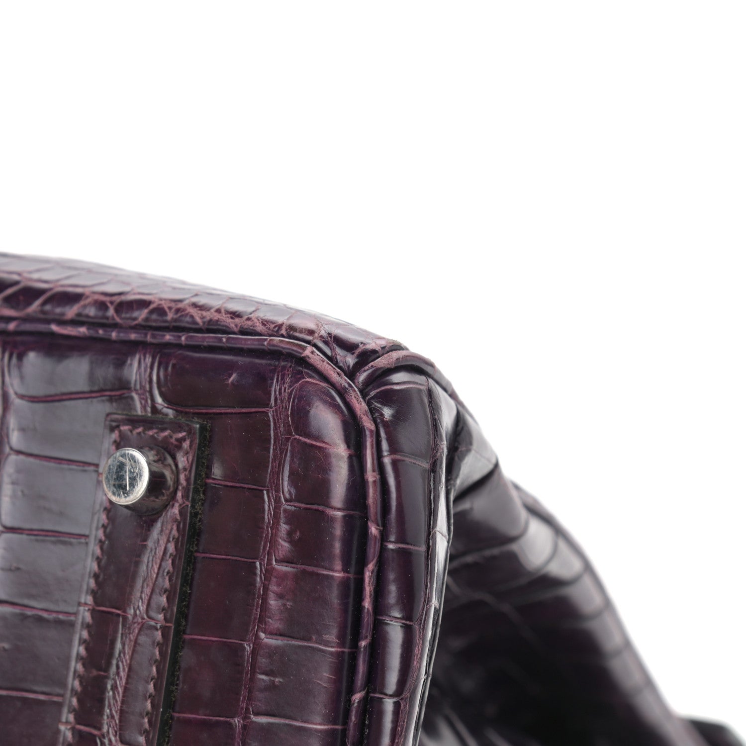 Hermes Shiny Porosus Crocodile Birkin 35 Cassis 9 of 15