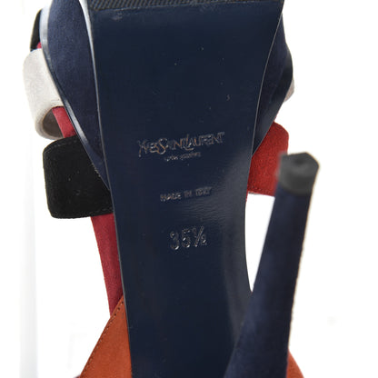 Saint Laurent Suede Tribute 105 Platform Sandals 35.5 Pacific 7 of 16