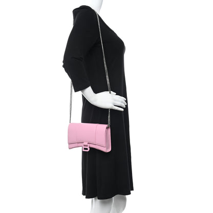 Balenciaga Shiny Box Calfskin Tonal B Hourglass Chain Bag Candy Pink 3 of 9