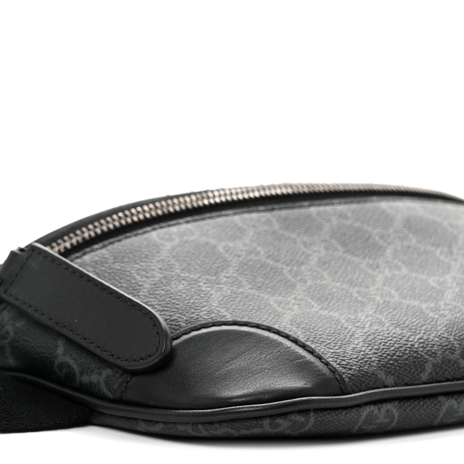 Gucci GG Supreme Monogram Emblem Calfskin Small Belt Bag Black Grey 9 of 10