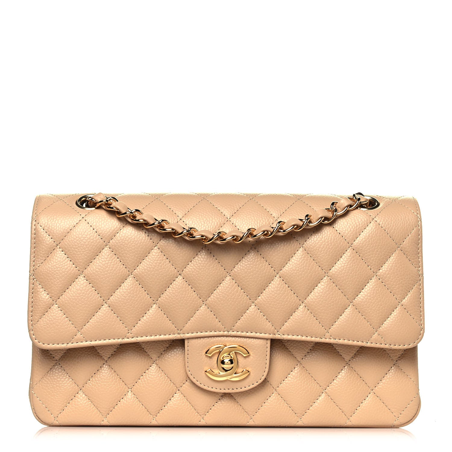 Chanel Caviar Quilted Medium Double Flap Beige 1 of 13