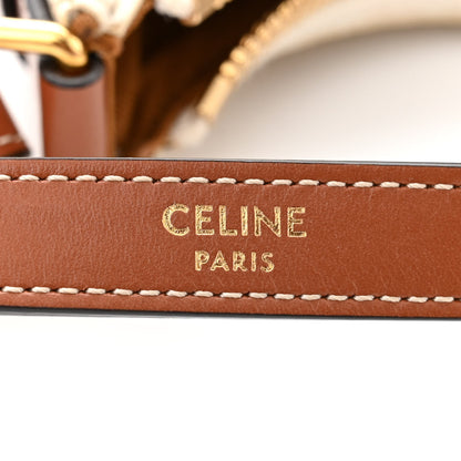Celine Canvas Calfskin Mini Ava Triomphe Shoulder Bag White 6 of 11
