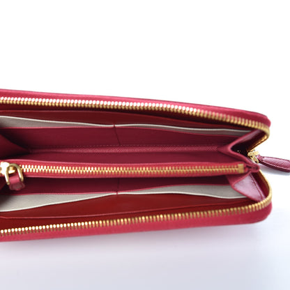 Prada Saffiano Zip Around Wallet Ibisco 5 of 6