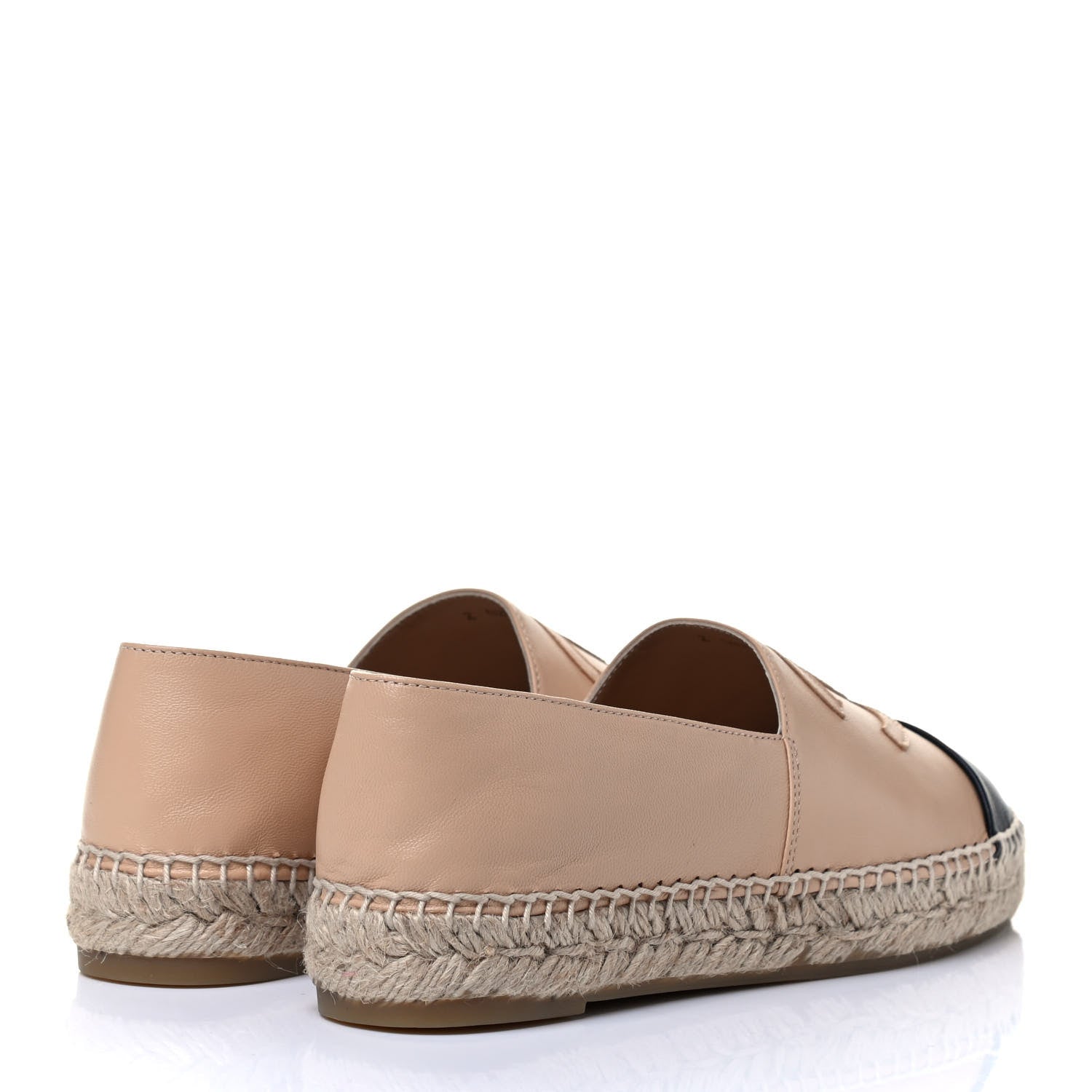 Chanel Lambskin CC Espadrilles 38 Beige Black 4 of 7