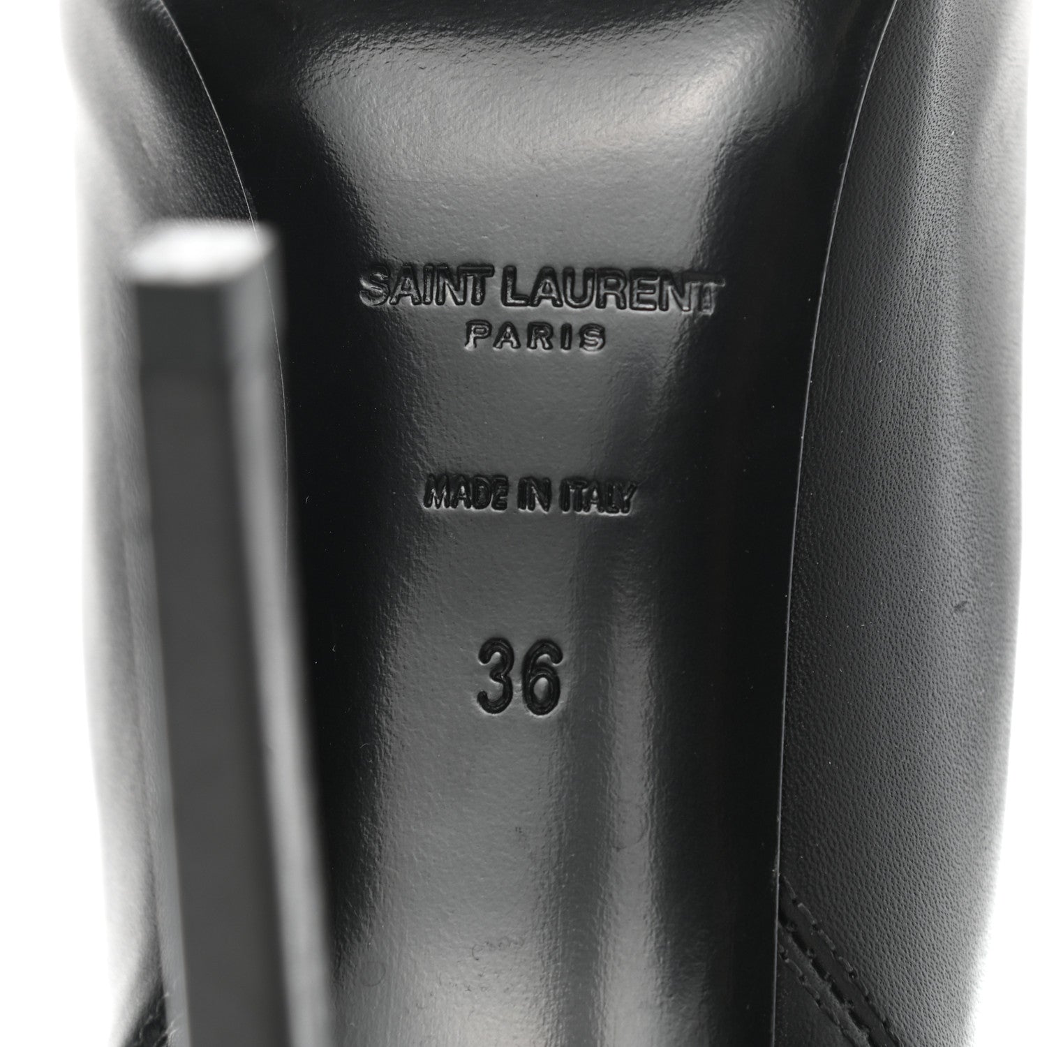 Saint Laurent Calfskin Classic Paris Ela 110 Ankle Boots 36 Black 6 of 9