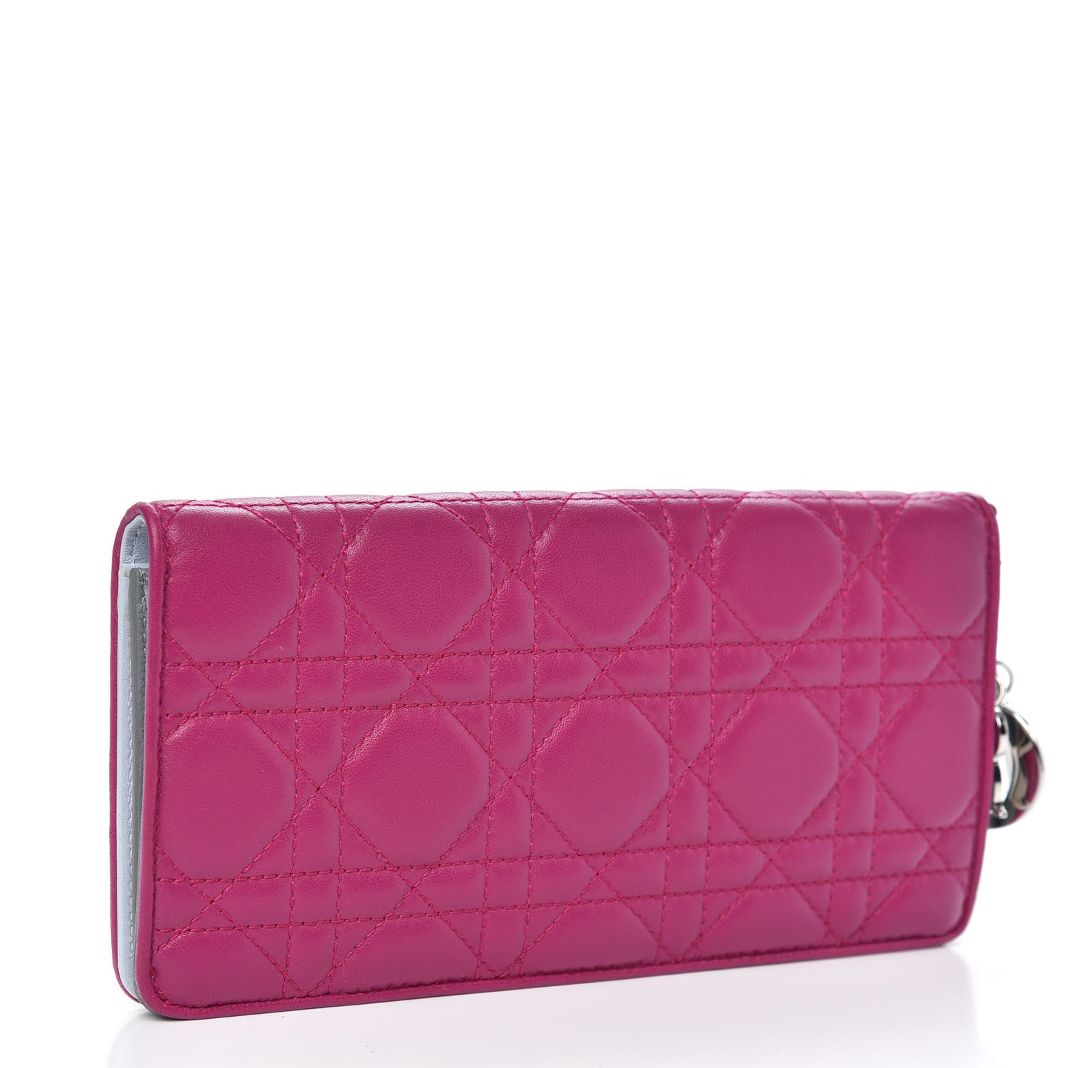 Christian Dior Lambskin Cannage Rendezvous Wallet Pink 3 of 7