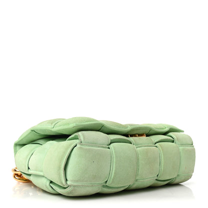 Bottega Veneta Suede Maxi Intrecciato Padded Chain Cassette Crossbody Bag Wasabi 4 of 9