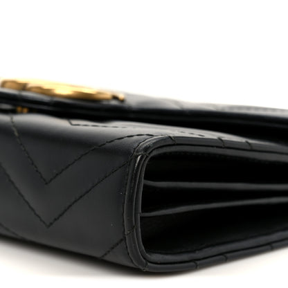 Gucci Calfskin Matelasse GG Marmont Chain Wallet Black 10 of 11