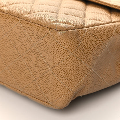Chanel Caviar Quilted Jumbo Single Flap Beige 9 of 10