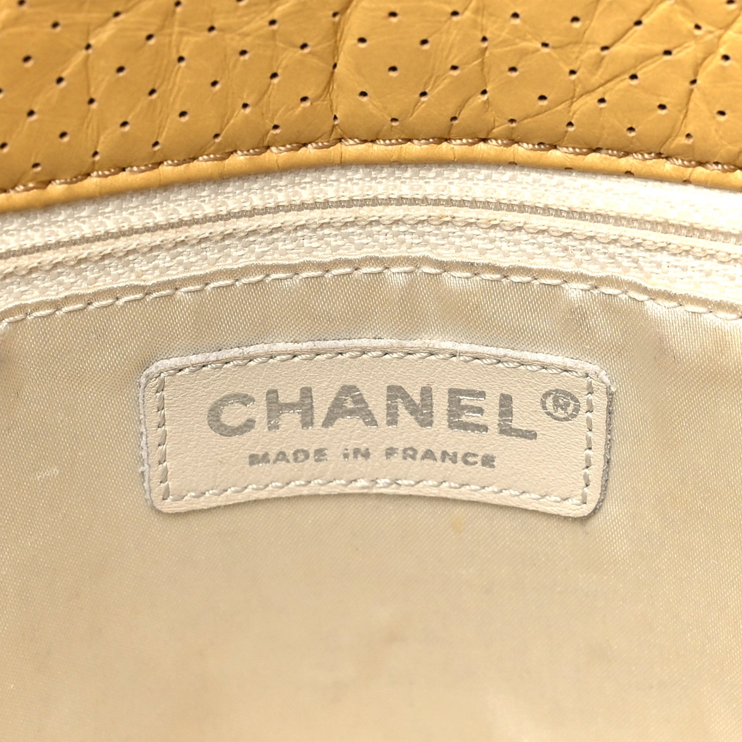 Chanel Calfskin Perforated 50's Satchel Yellow Yellow 6 of 9