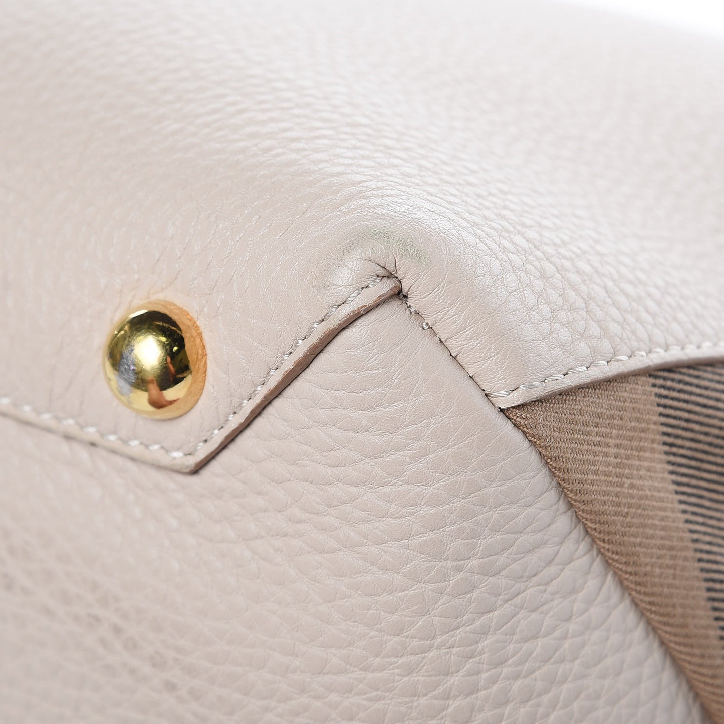 Derby Calfskin House Check Medium Banner Tote Beige