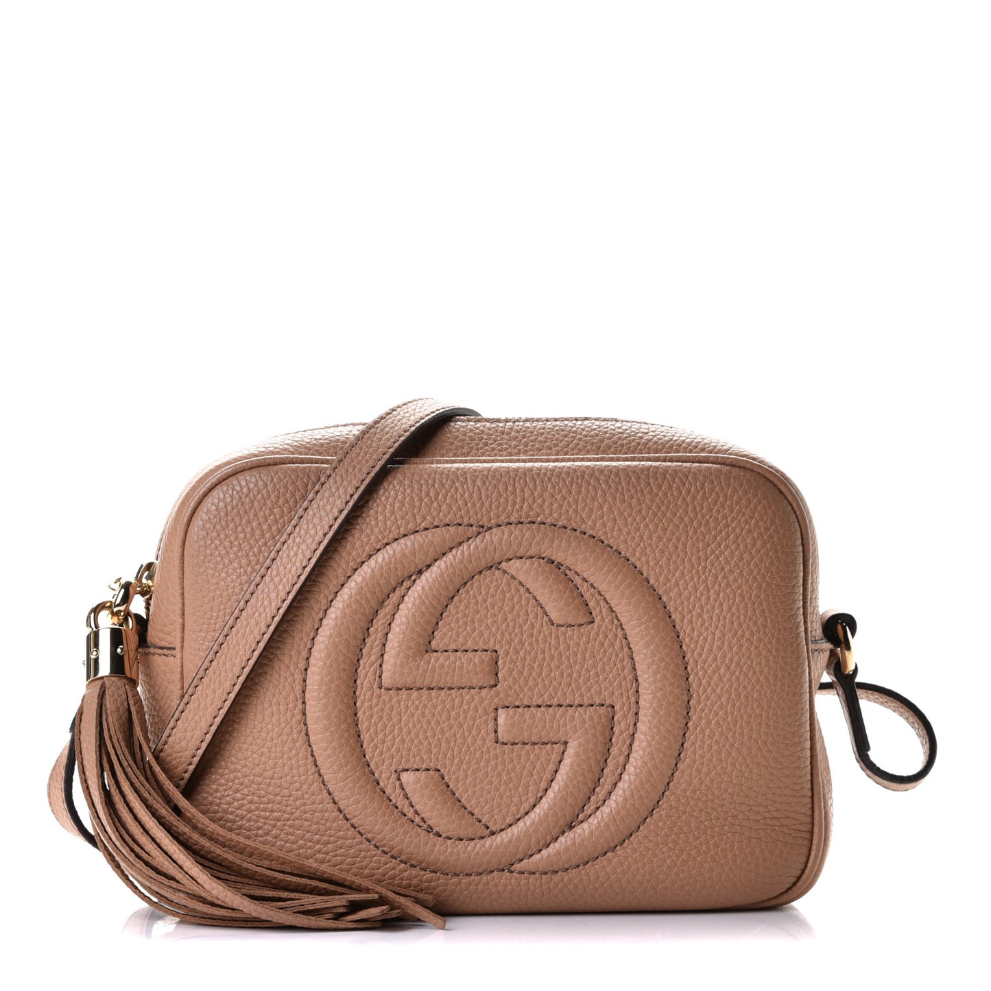 Pebbled Calfskin Small Soho Disco Bag Camelia