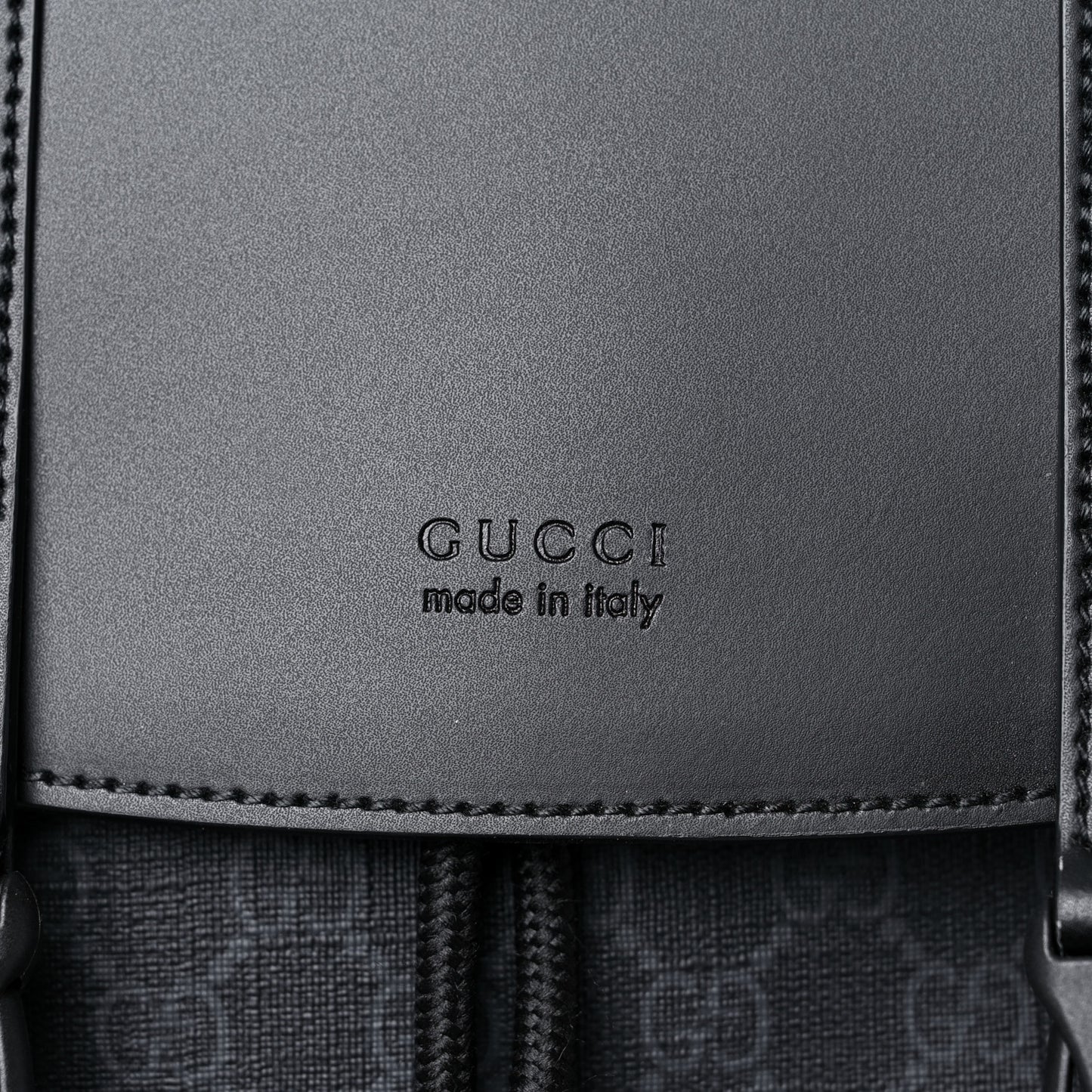 Soft GG Supreme Monogram Appia Calfskin Web Double Buckle Backpack Black