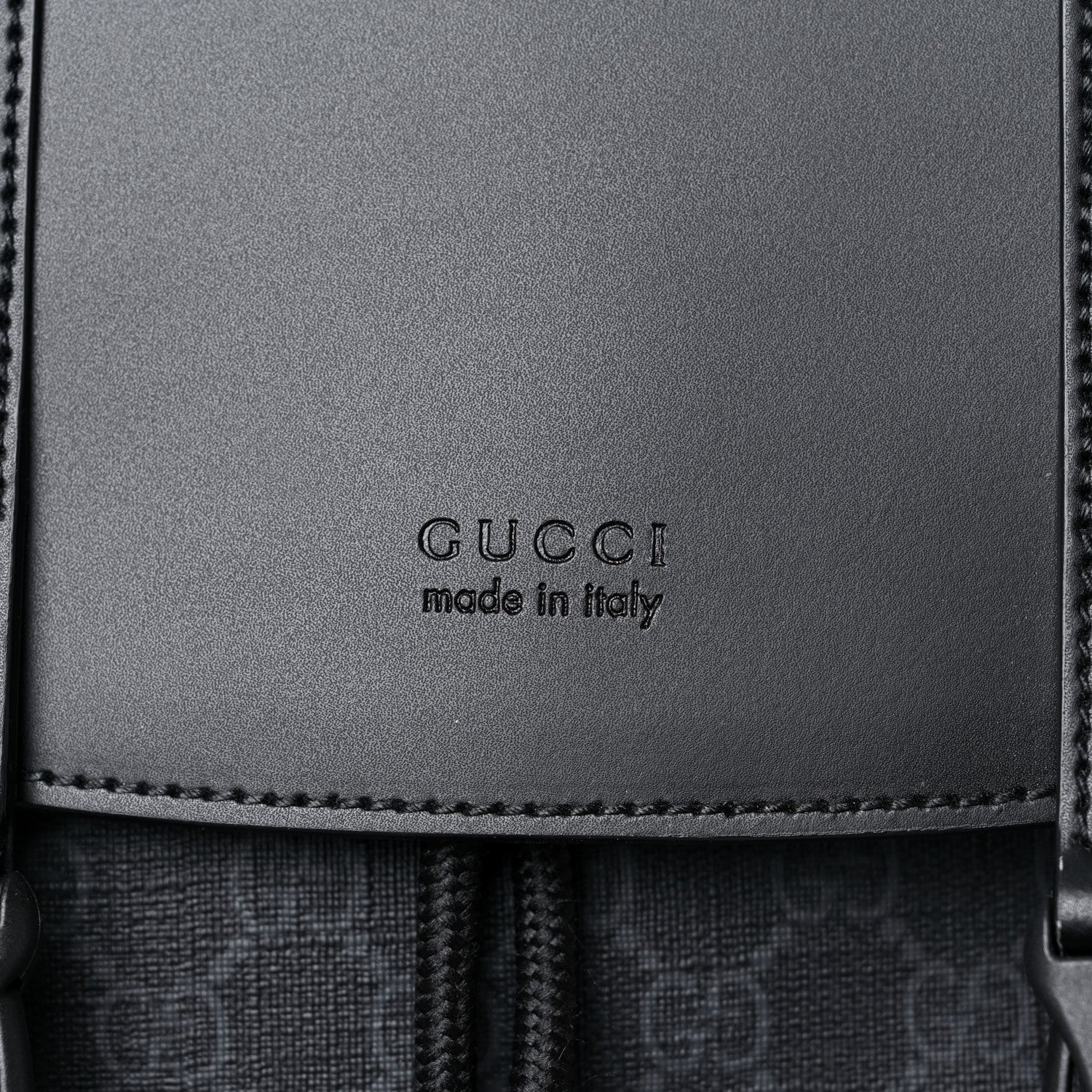 Gucci Soft GG Supreme Monogram Appia Calfskin Web Double Buckle Backpack Black 10 of 10