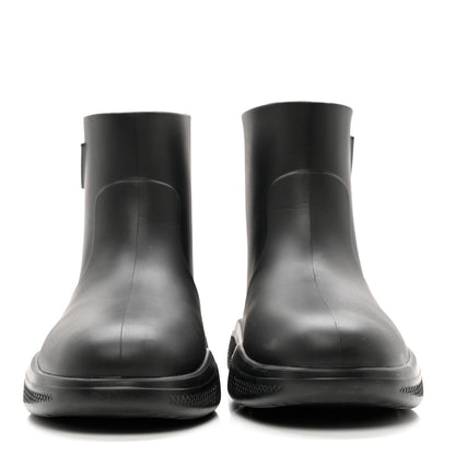 Prada Soft Mellow Rubber Triangle Logo Embossed Womens 25mm Booties 37 Black 2 of 9